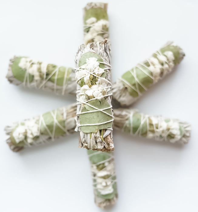 Smudge:  Sage w/ dried eucalyptus